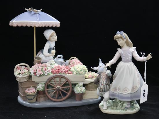 A Lladro figure, Flower Stall and another